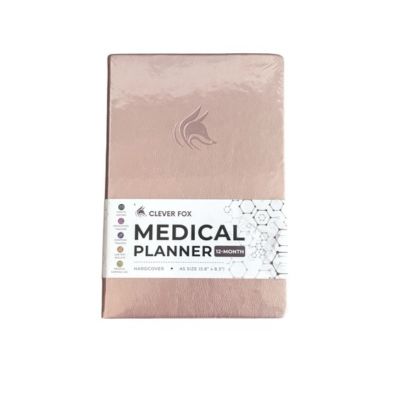 Clever Fox Other - Clever‎ Fox Medical Planner Wellness Journal Health Diary Rose Gold 12 Month